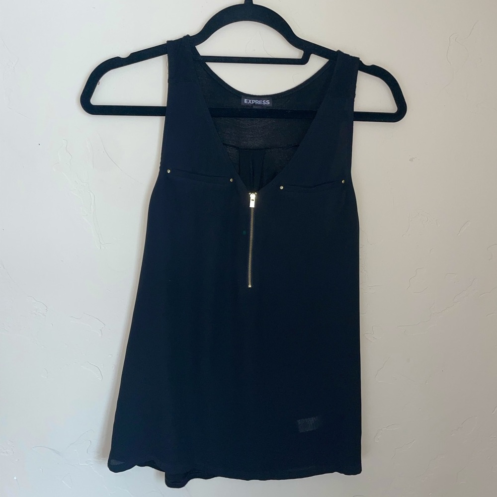 Women’s Express Tank. Size Small in Black with golden zipper.